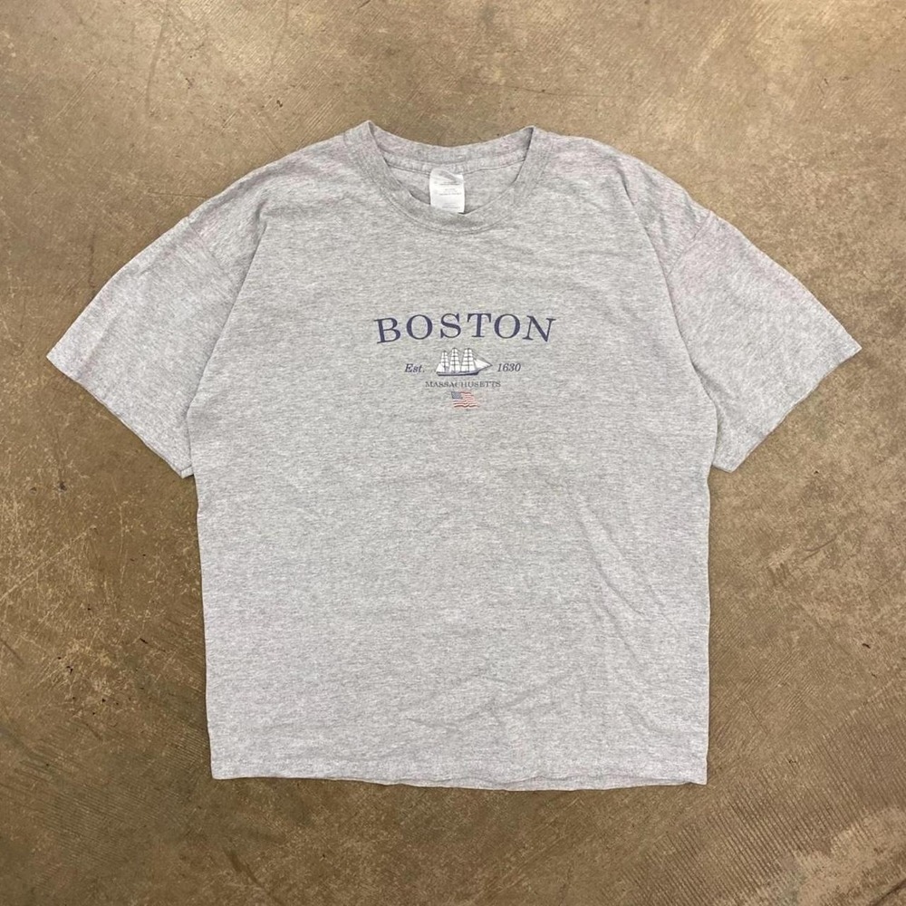 Vintage Boston Massachusetts 2000s Sailboat Destination T-Shirt Size Large